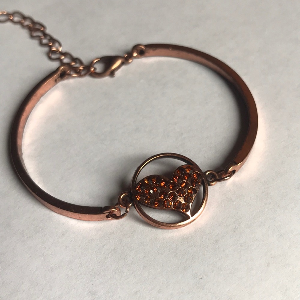 Copper color bracelet with heart